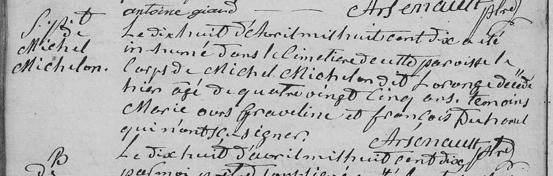 acte-sépulture-Michel-Michelon-dit-Lorange